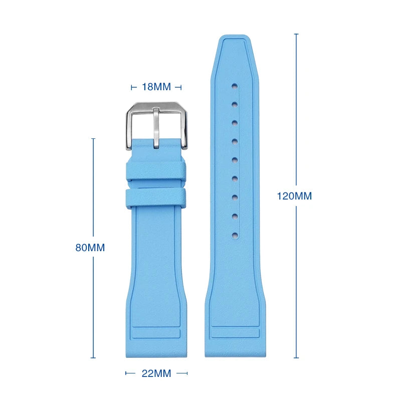Cinturino in caucciù FKM di alta qualità da 20/21/22 mm per orologi da pilota IWC e serie Portofino, cinturino casual alla moda da uomo e donna