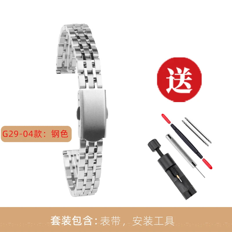 6mm 8mm 10mm 12mm 14mm 16mm Ladies Stainless Steel Buckle Mesh Watch Band Ultra-Thin Steel Bracelet Small Size Chain Width