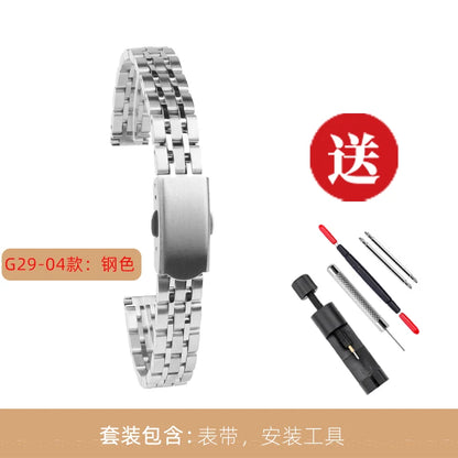 6mm 8mm 10mm 12mm 14mm 16mm Ladies Stainless Steel Buckle Mesh Watch Band Ultra-Thin Steel Bracelet Small Size Chain Width