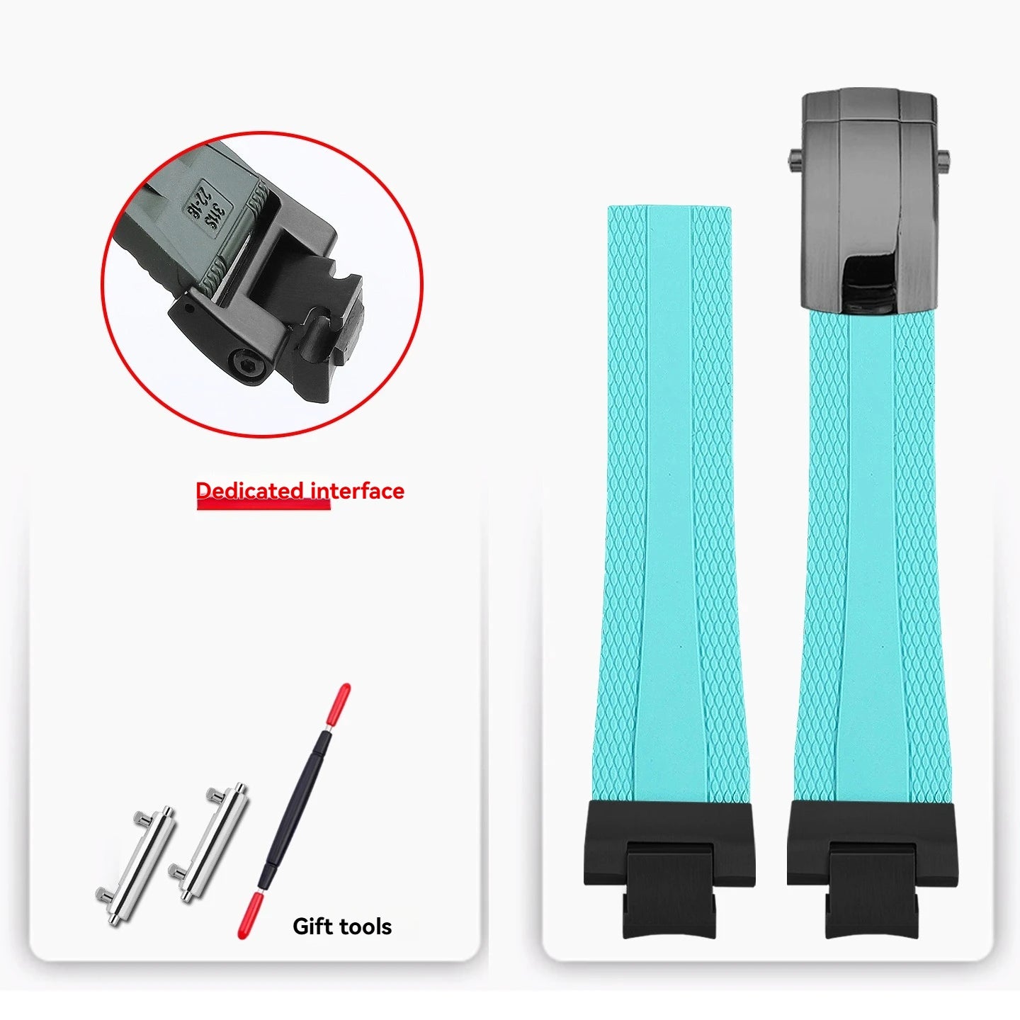FKM rubber strap for Casio Steel Heart 4th generation 5657 GST-B400, men's quick-release modified fluororubber strap