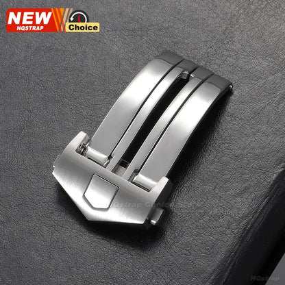 Luxury stainless steel buckle, 18mm 20mm, for TAG Heuer watch strap, metal clasp, double folding button, repair tools, accessories