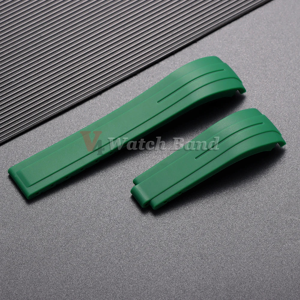 Bracelet incurvé en Silicone, 20mm 21mm 22mm, pour Rolex DAYTONA SUBMARINER Yacht-Master GMT Explorer, Bracelet de Sport en caoutchouc