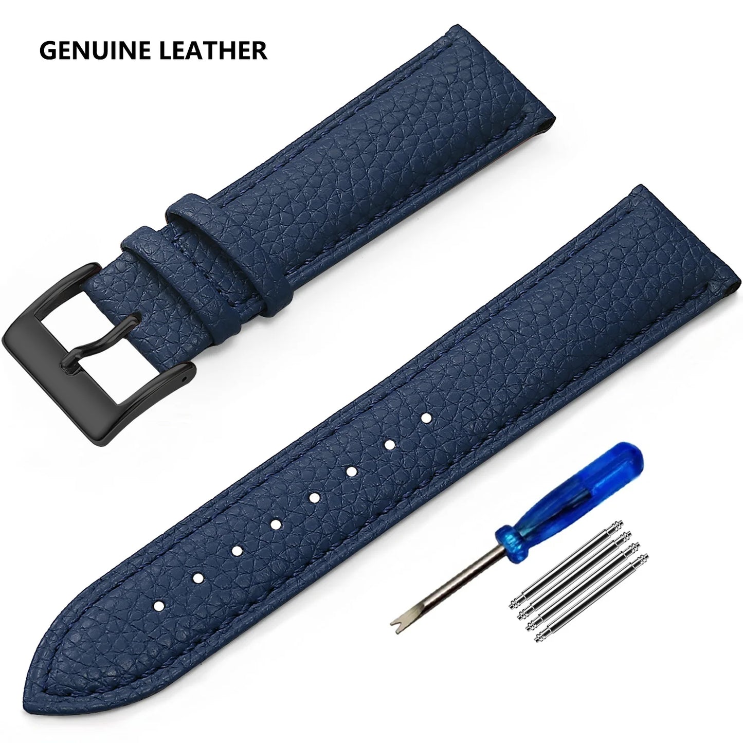 SAMCO Genuine Leather Watch Strap for Men and Women, 12mm, 14mm, 16mm, 18mm, 19mm, 20mm, 21mm, 22/24mm, High Quality Watch Strap, Watch Strap + Tool