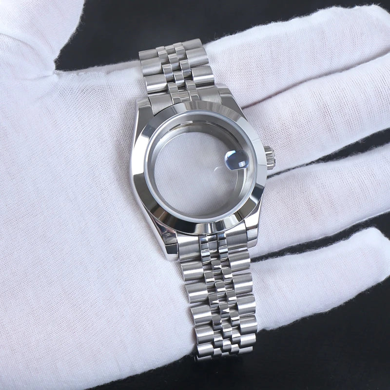 NH35 Watch Accessories, 36mm/39mm Stainless Steel Watch Case for Seiko NH35 NH38 NH36, 28.5mm Movement, Datejust Oyster Dial, Parts