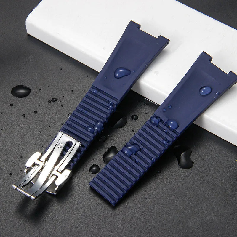 High Quality Watch Strap for Patek Philippe Nautilus Series 5711/5712/5980, Waterproof Silicone Watchband, 25-13mm Butterfly Buckle