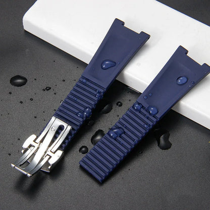High Quality Watch Strap for Patek Philippe Nautilus Series 5711/5712/5980, Waterproof Silicone Watchband, 25-13mm Butterfly Buckle