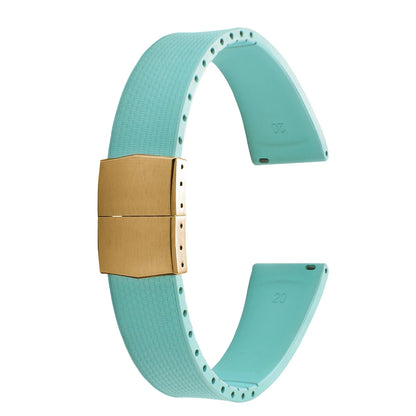 Cinturini per orologi in gomma Delugs CTS Fkm da 20 mm con fibbia a farfalla, 4 colori, texture unica, cinturino per orologi a sgancio rapido per orologi di marca