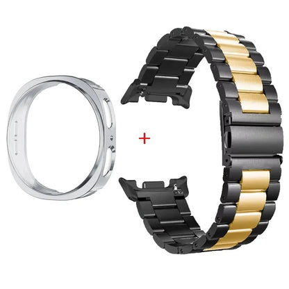 Stainless Steel Watch Band + Case for Samsung Galaxy Watch 8 40mm 44mm, Full Cover Metal Strap
