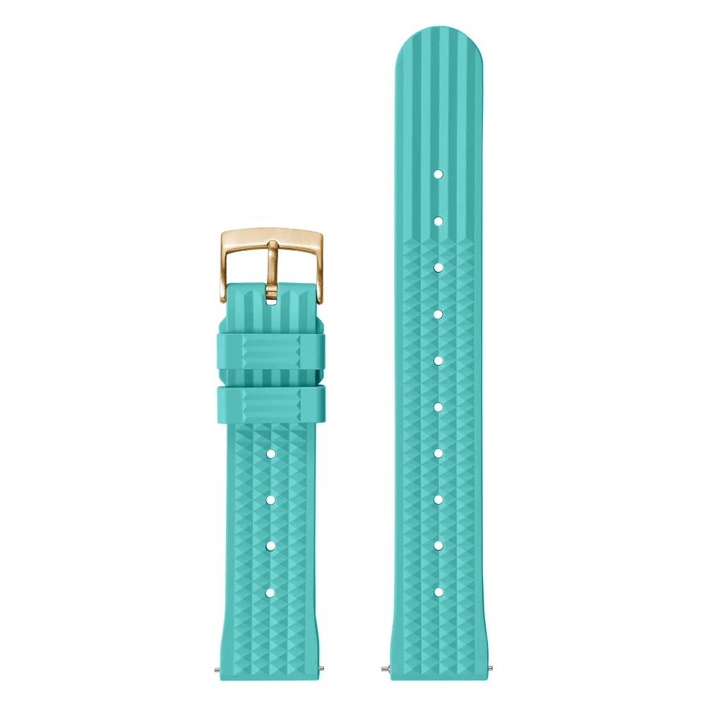 FKM – Fluororubber Waffle Watch Strap, 20mm 22mm, Universal, Waterproof, Comfortable, Sport, Quick Release