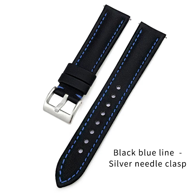 Bracelet de montre à dégagement rapide en nylon et cuir, 23mm, 24mm, 22mm, 21mm, 20mm, 19mm, 18mm, pour Blancpain Fifty Fathoms Tissot 1853