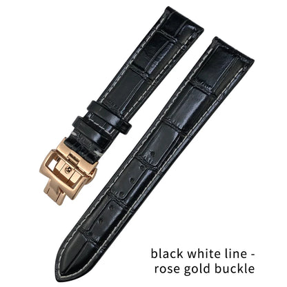 Cinturino per orologio in vera pelle adatto per VC Vacheron, cinturino verde in pelle di vitello Constantin da uomo 19mm 20mm 21mm 22mm da donna, cinturini