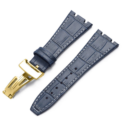 Soft Cowhide Leather Watch Strap for Audemars Piguet Royal Oak Offshore AP 15400 15703, Sweat Resistant, for Men and Women, Folding Buckle