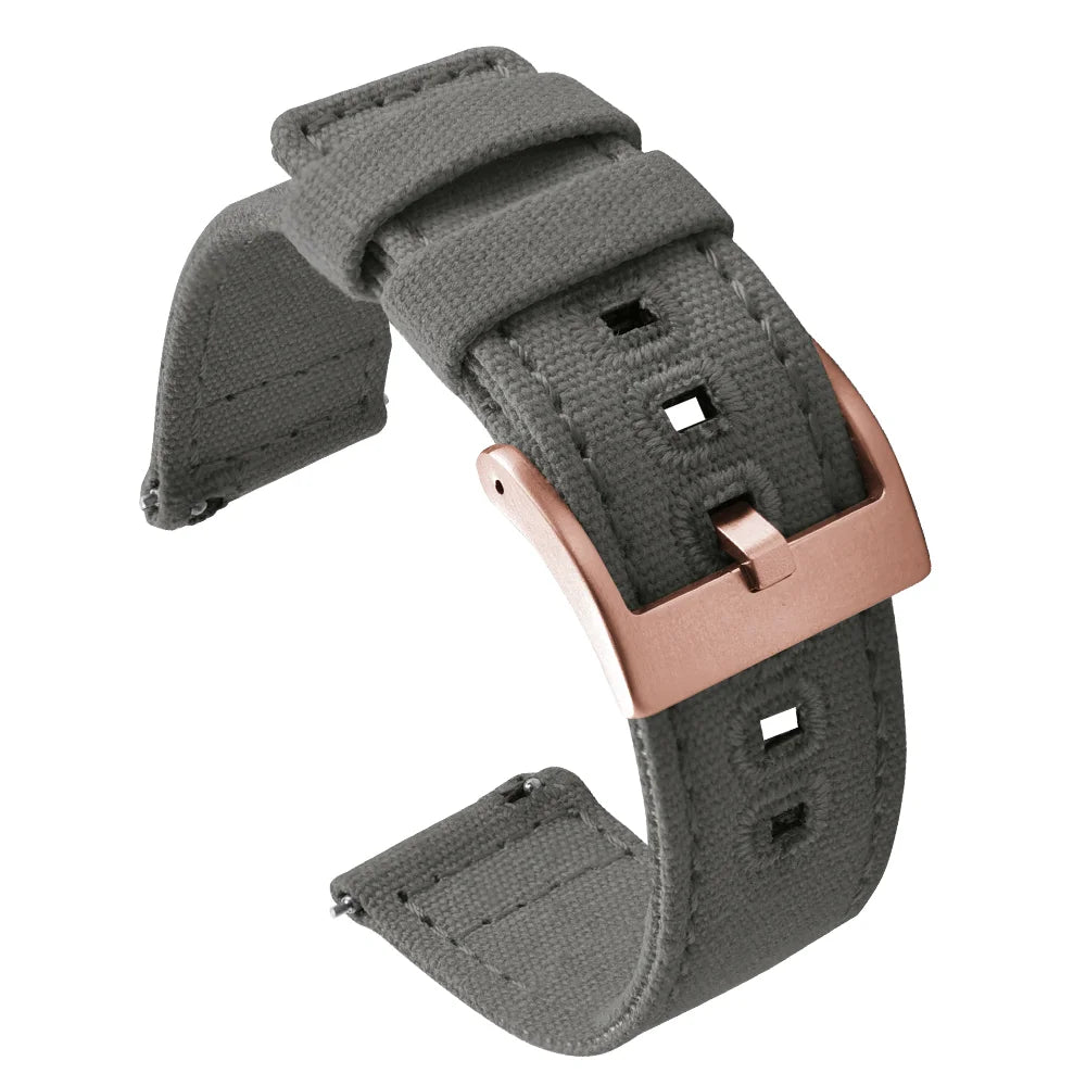 Universal Nylon Watch Strap, 20mm 22mm Quick Release Durable Retro Canvas Sport Belt for Omega Seiko Cartier