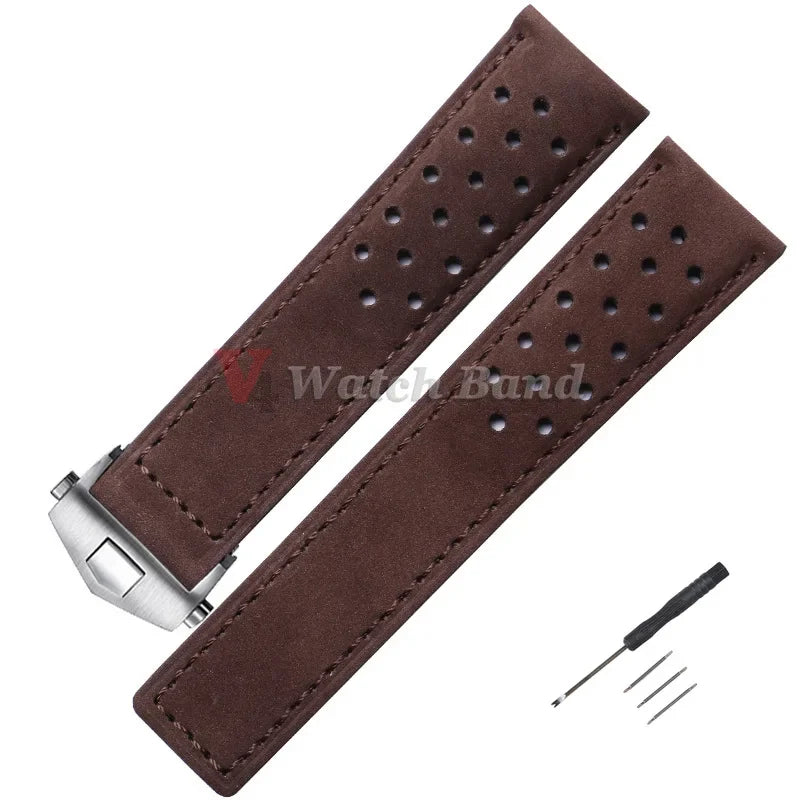 20mm 22mm 24mm Bracelet de montre en peau de vache pour Tag Heuer Carrera Monaco série Bracelet remplacer pour Bracelet de montre intelligente universel