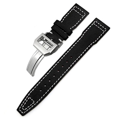 Bracelet de montre en cuir de Nylon 20mm 21mm 22mm pour montres IWC Big Pilot PORTOFINO IW3777 bracelet de montre en cuir de vache bleu vert noir rouge