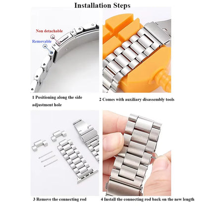 Bracelet en acier inoxydable, 18mm 20mm 22mm, pour Garmin Vivoactive 3 4 4s 5 6, montre Venu 2 2S 3S SQ Forerunner 245, Bracelet en métal