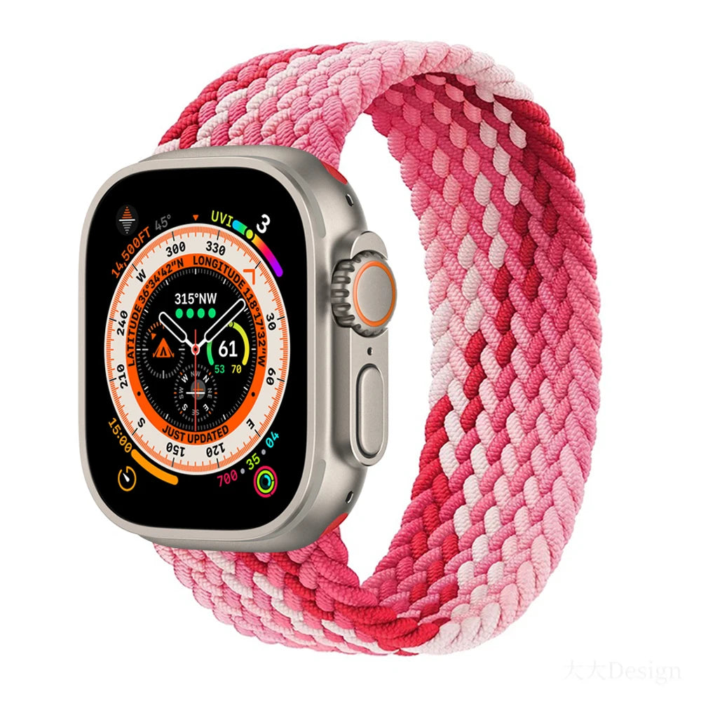 Bracelet tressé Solo Loop pour Apple Watch, 46mm 44mm 40mm 45mm 41mm 42mm, Correa, iWatch Series 11 10 9 SE 8 7 6 5 4 3
