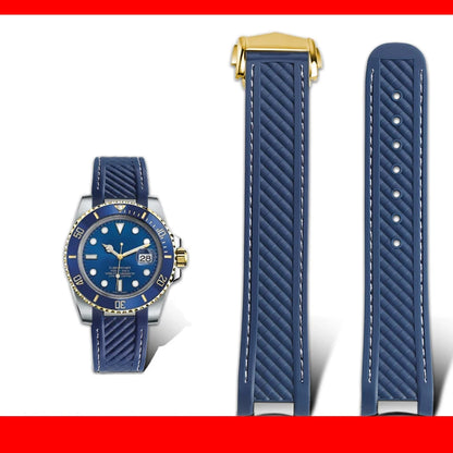 Correa de reloj de caucho y silicona, 20mm, adaptable a Omega Seamaster 300 AT150, para Rolex, negro, verde, Water Ghost, cierre desplegable