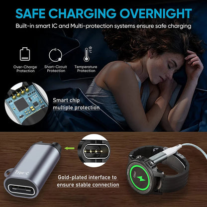 Adaptateur Portable de chargement de Type C/Micro USB/iOS, pour Garmin Fenix 7 7S 7X 6 6S 6X 5 5s 5X Venu 2 2S, convertisseur de chargeur de montre intelligente
