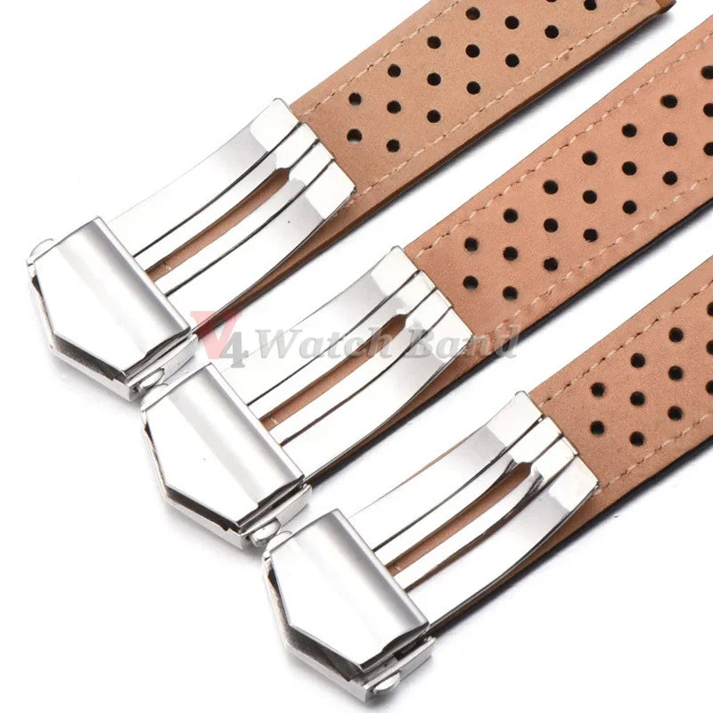 20mm 22mm 24mm Bracelet de montre en peau de vache pour Tag Heuer Carrera Monaco série Bracelet remplacer pour Bracelet de montre intelligente universel