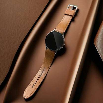 Genuine Leather Watch Strap for Samsung Galaxy Watch 7/FE/6/5/5pro/4 (40mm/44mm) Secure Buckle Classic Durable