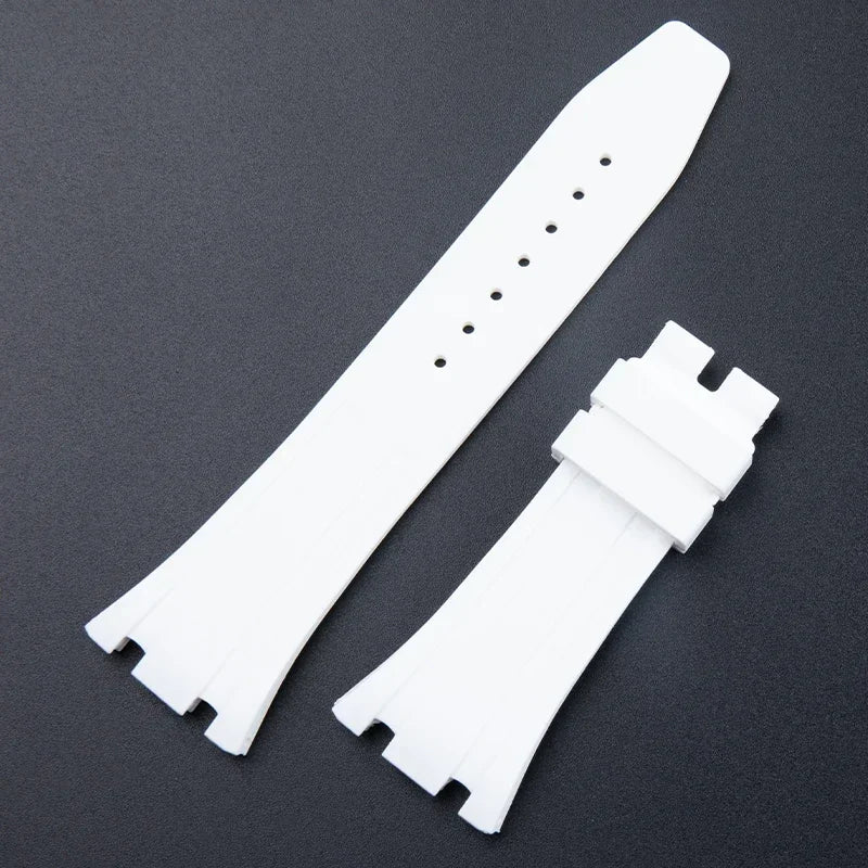 Cinturino per orologio in gomma morbida, 26mm, per cinturino AP, per Audemars Piguet, 15400, 15500, 26331, fibbia deployante a farfalla