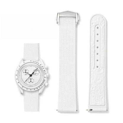 20mm Soft FKM Rubber Watch Strap, New, for Omega, Quick Release Bracelet for Seamaster, Waterproof Sports Watch Band