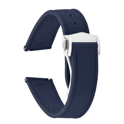 Premium Quality FKM Soft Rubber Watch Strap 20mm 21mm 22mm Sailcloth Texture Sport Band Quick Release Universal Watchband for DLug