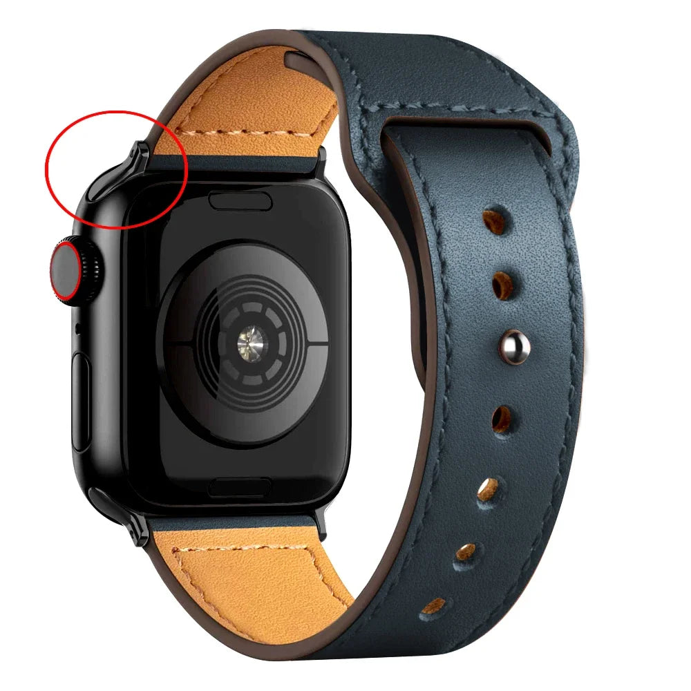 Cinturino in pelle per Apple Watch, Ultra 3, 49mm, 46mm/42mm, 41mm/45mm, 44mm, 40mm, iWatch serie 11 10 9 8 7 4 5 6 se