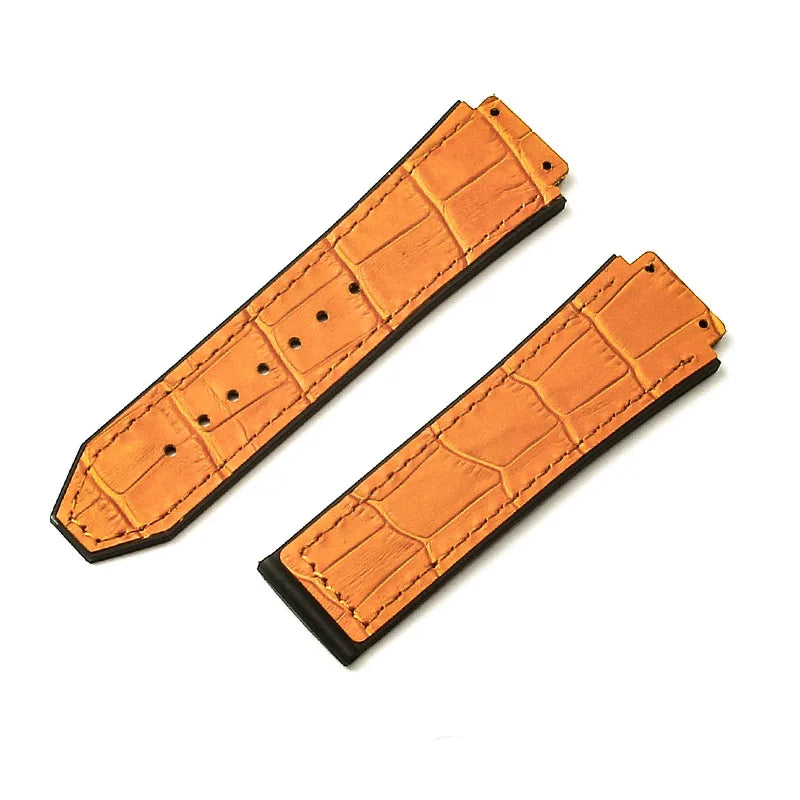 For Hublot BIGBANG Classic Fusion Leather Silicone Rubber Suede Watch Strap Dedicated Interface Lug System Band 26*19mm Bracelet