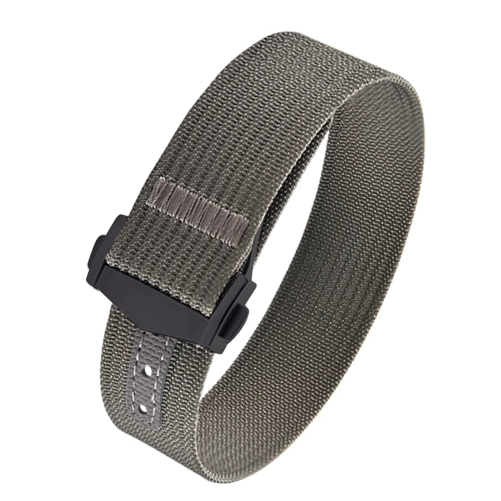 Canvas and Nylon Watch Strap, 18-20-22mm, for Omega X Swatch MoonSwatch for Seiko Men Women Sport, Waterproof, Folding Buckle