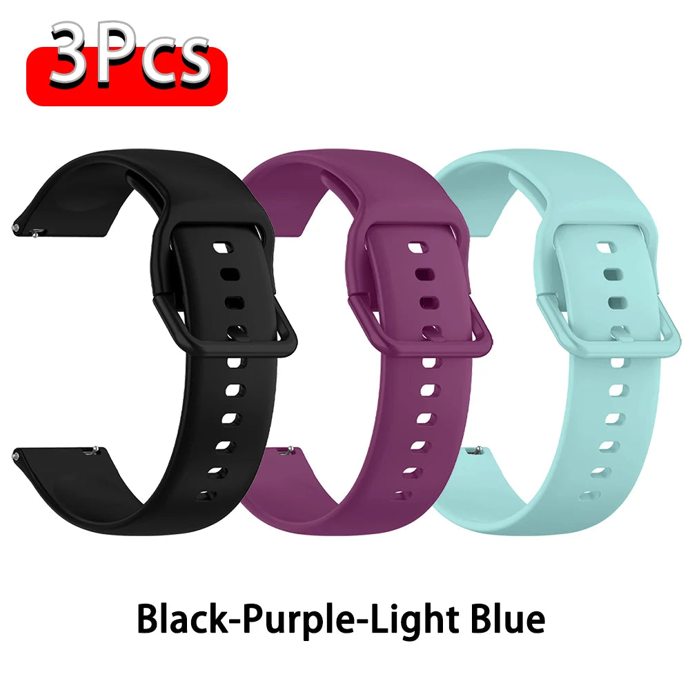 适用于 Amazfit GTS 2/4/3/GTS 2/4 Mini/GTR 4/2/2e 20mm/22mm 及 Amazfit Bip 6/5/3/U Pro 系列的硅胶运动表带