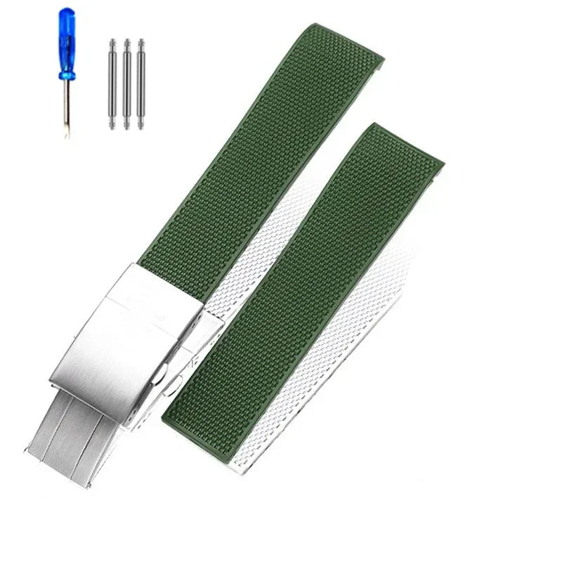 FKM Rubber Watch Strap for Longines - Deployment Clasp - Hydroconquest L3 Conquest