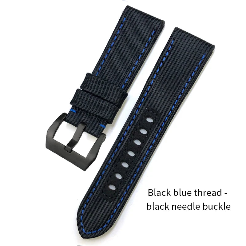 Cinturino per orologio in nylon per Panerai PAM00985 SUBMERSIBLE LUMINOR, in tela, nero, blu, verde, alta qualità, 24 mm, 26 mm, nuovo