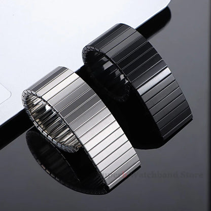 Elastisches Edelstahl-Stretcharmband, 14 mm 16 mm 18 mm 20 mm 22 mm, für Smartwatch-Armband Damen Herren, Metall-Erweiterungsarmband-Zubehör