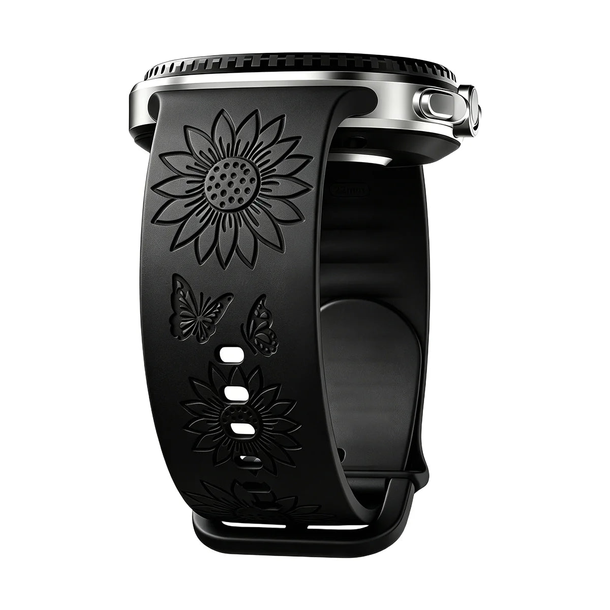 Cinturino in silicone per Samsung Galaxy Watch 8/9, 44 40 mm, incisione a girasole, cinturino Galaxy Watch 8 Classic 46 mm