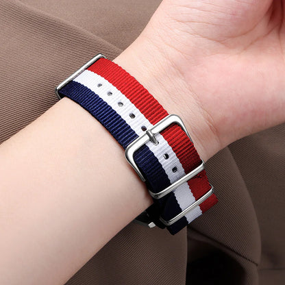 Cinturino per orologio in nylon intrecciato passante singolo da 14 mm, 16 mm, 18 mm, 20 mm, 22 mm, in tela, per uomo e donna, stile militare e sportivo