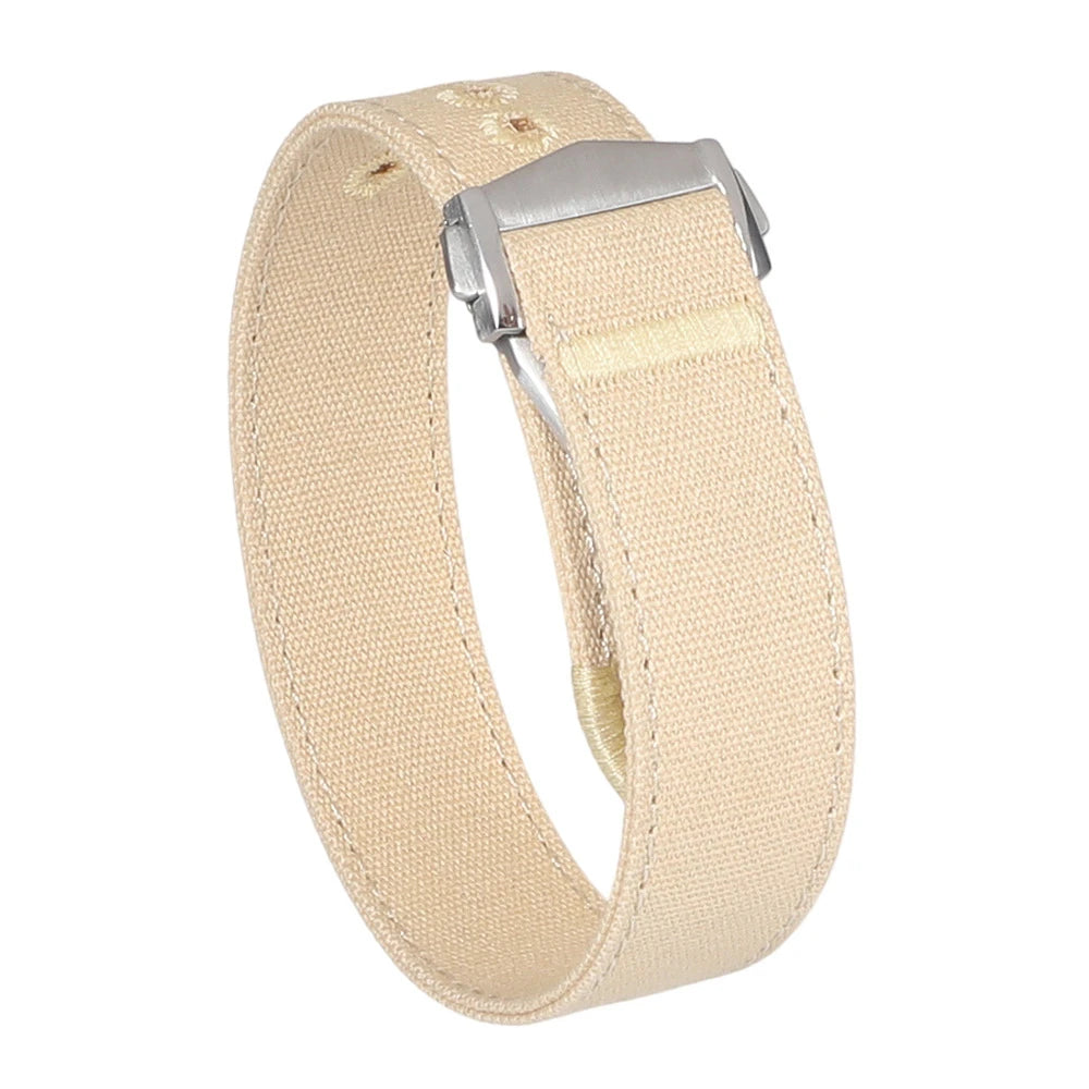 Bracelet de montre en nylon premium avec fermoir déployant 20mm 22mm, bracelet de montre en toile brodée avec trou, boucle pliante pour Omega
