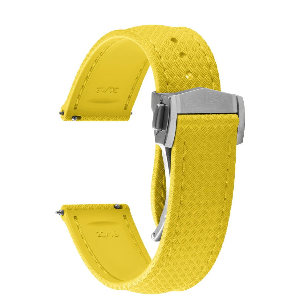 FKM Waterproof Rubber Watch Band Quick Release Deployment Clasp Straps 20mm 22mm Universal Watch Bracelet
