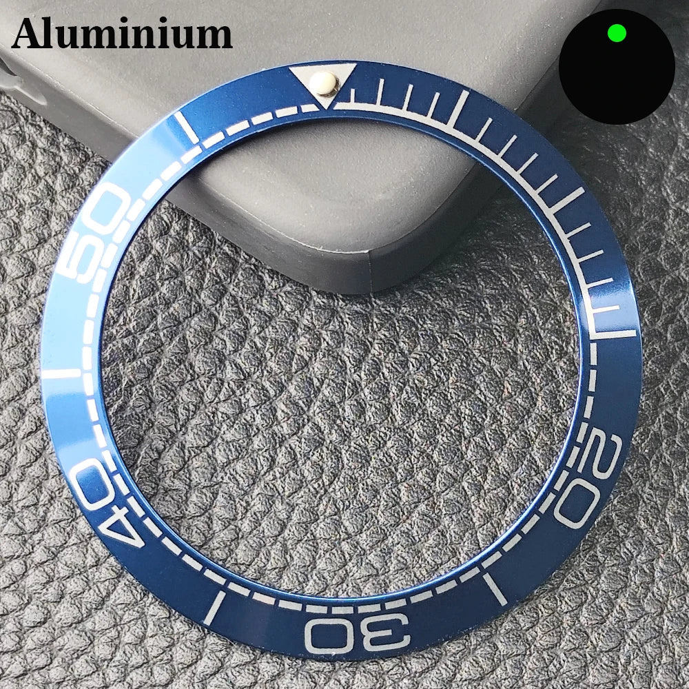Insert de lunette incliné en céramique/aluminium 41.5mm x 32.7mm, adapté au remplacement de lunette de montre pour hommes, accessoires de montre