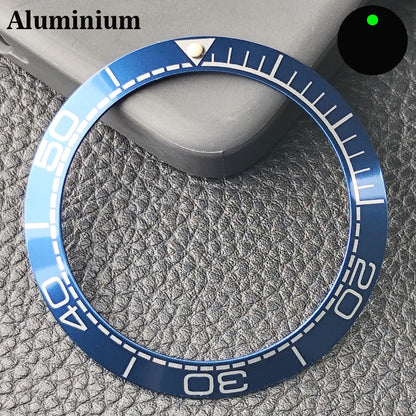 Insert de lunette incliné en céramique/aluminium 41.5mm x 32.7mm, adapté au remplacement de lunette de montre pour hommes, accessoires de montre