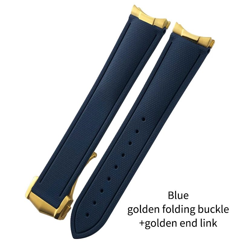 Cinturino per orologio flessibile in gomma fluorurata FKM di alta qualità, 20/21 mm, cinturino per orologio da immersione per Omega Aqua Terra Seamaster 300 Rolex GMT Submariner