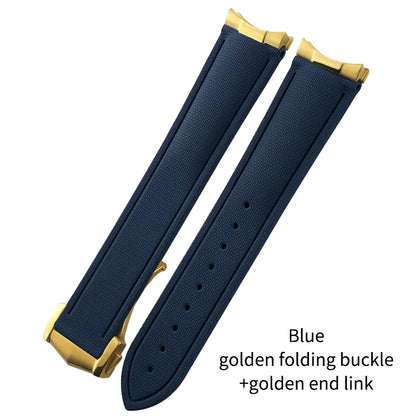 Cinturino per orologio flessibile in gomma fluorurata FKM di alta qualità, 20/21 mm, cinturino per orologio da immersione per Omega Aqua Terra Seamaster 300 Rolex GMT Submariner