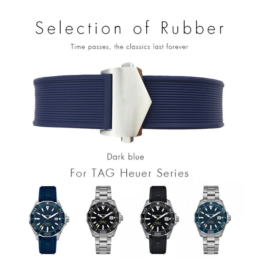 Bracelet de montre en caoutchouc et Silicone, 20mm 22mm, adapté à Tag Heuer CARRERA AQUARACER 300 500 WAY201A WAY211C, accessoires de montre de plongée