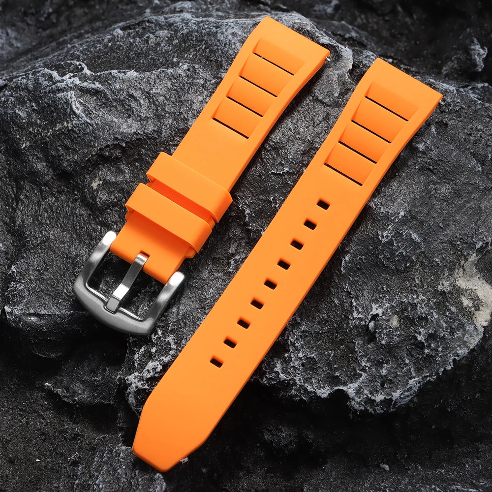 Bracelet en caoutchouc silicone respirant 20 mm 22 mm pour hommes et femmes, à libération rapide, étanche, pour plongée et sport, bracelet de remplacement pour montre