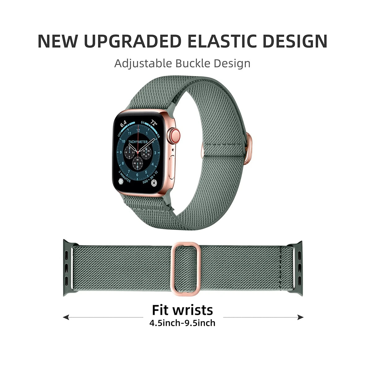 Lot de 3 bracelets élastiques en nylon pour Apple Watch Series 10/11 42mm 46mm, boucle sportive extensible en nylon pour iWatch Series 10 9 8 7 6 5 4