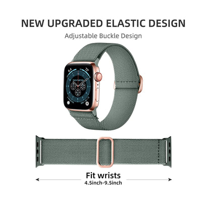 Lot de 3 bracelets élastiques en nylon pour Apple Watch Series 10/11 42mm 46mm, boucle sportive extensible en nylon pour iWatch Series 10 9 8 7 6 5 4