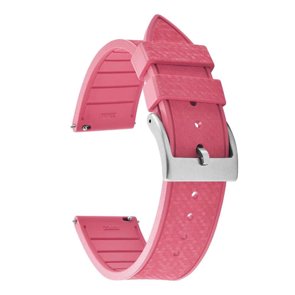 20MM 22MM supprime des bracelets de montre en caoutchouc fluoroélastomère/FKM mosaïque pour hommes femmes-bracelet de Sport étanche de remplacement à dégagement rapide