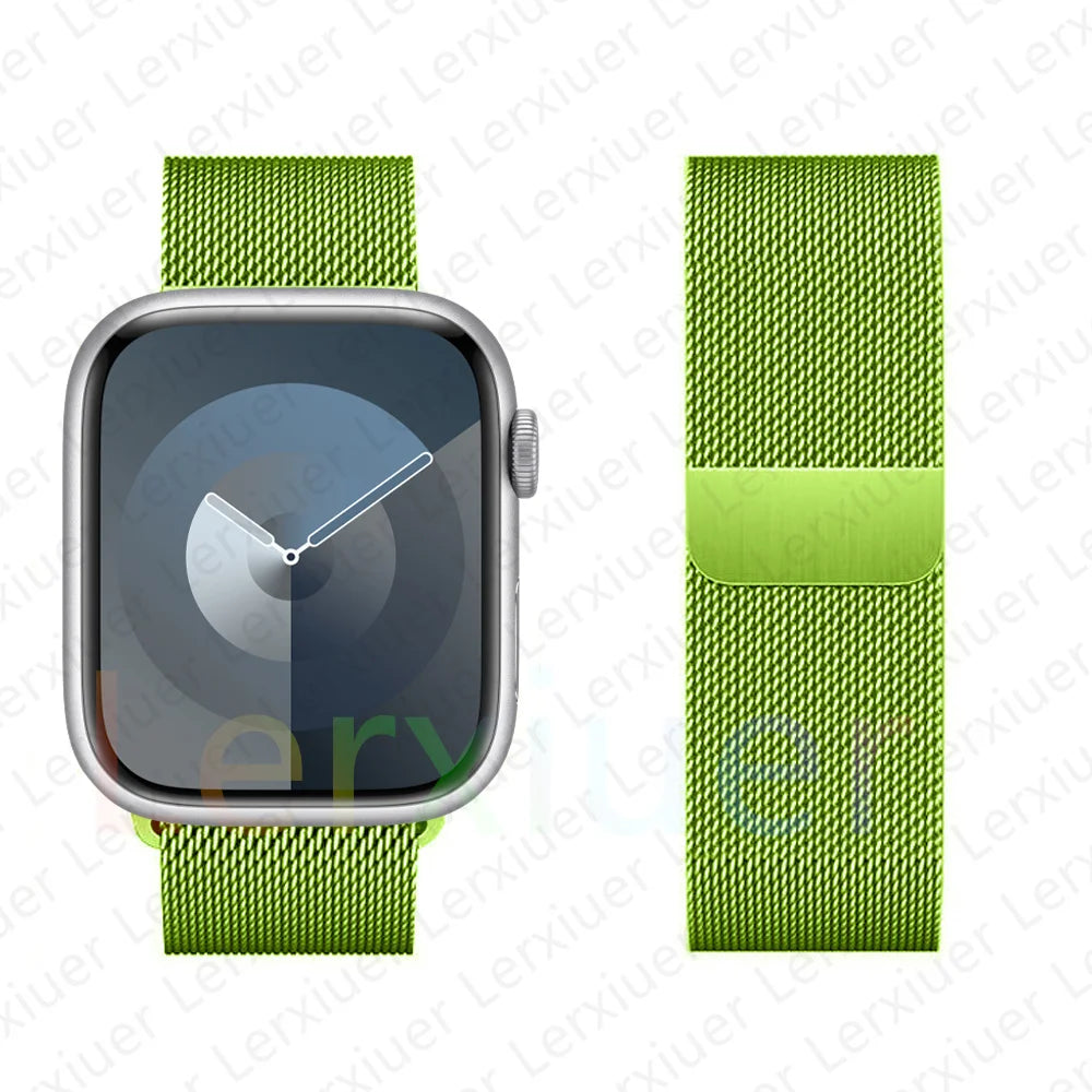 Boucle milanaise pour Bracelet de montre Apple 46mm 44mm 45mm 40mm 42mm 41mm 38mm 49mm Bracelet iWatch série 10 Ultra 2 9 8 SE 7 6 5 bandes