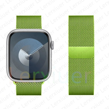 Boucle milanaise pour Bracelet de montre Apple 46mm 44mm 45mm 40mm 42mm 41mm 38mm 49mm Bracelet iWatch série 10 Ultra 2 9 8 SE 7 6 5 bandes